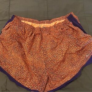 Nike Women's Orange and Purple Athletic Shorts